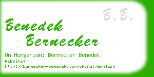 benedek bernecker business card